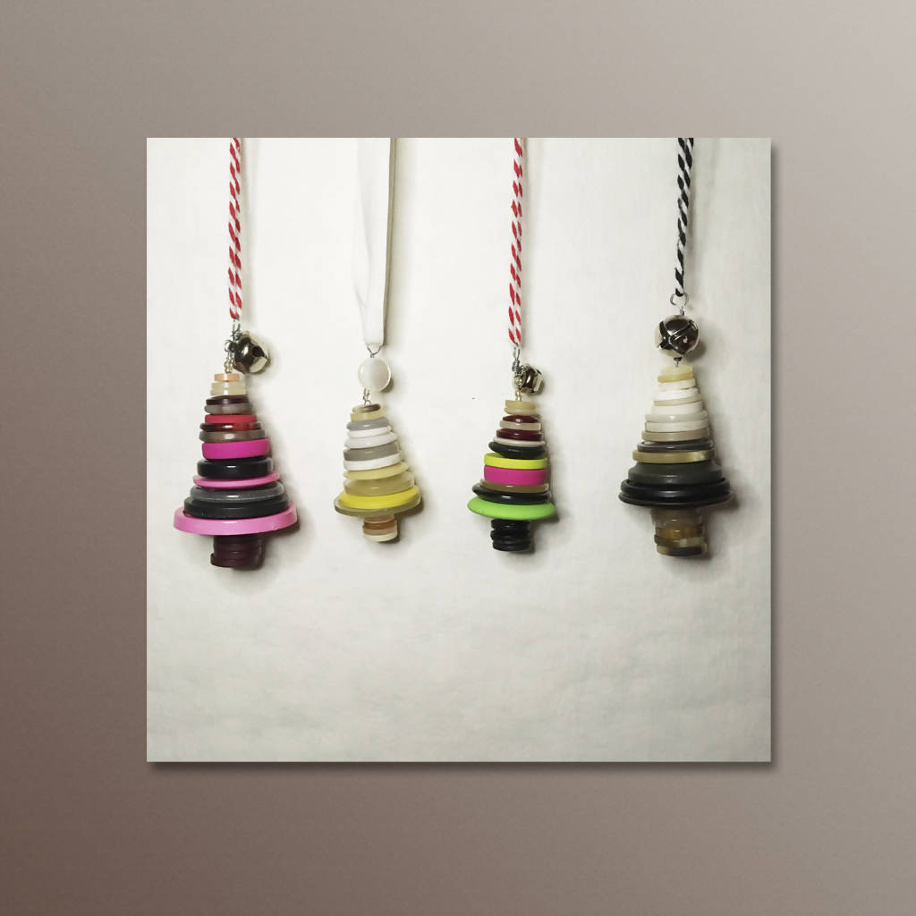 Christmas Tree Button Ornaments