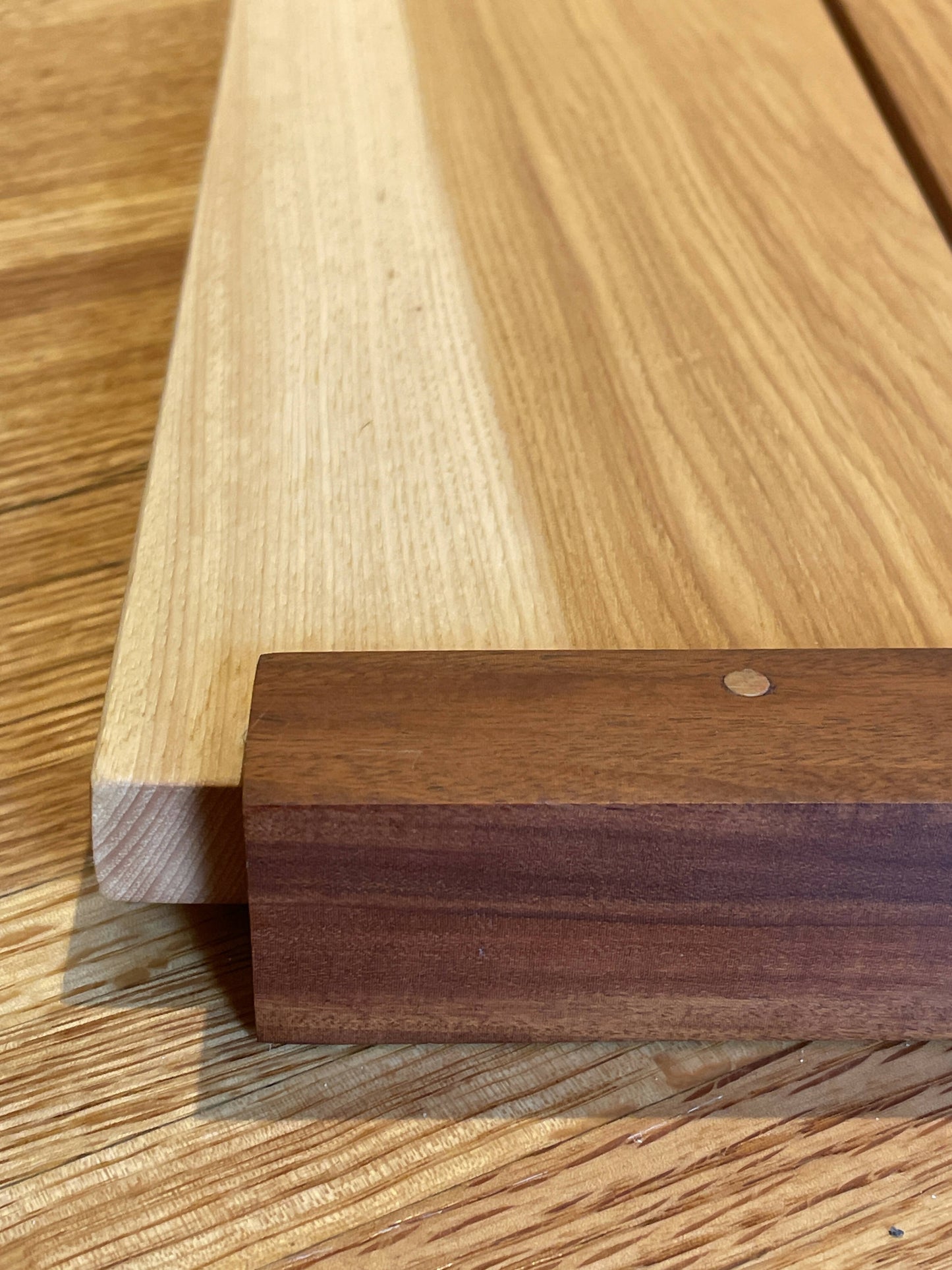 Hickory Charcuterie Board with Walnut Handles