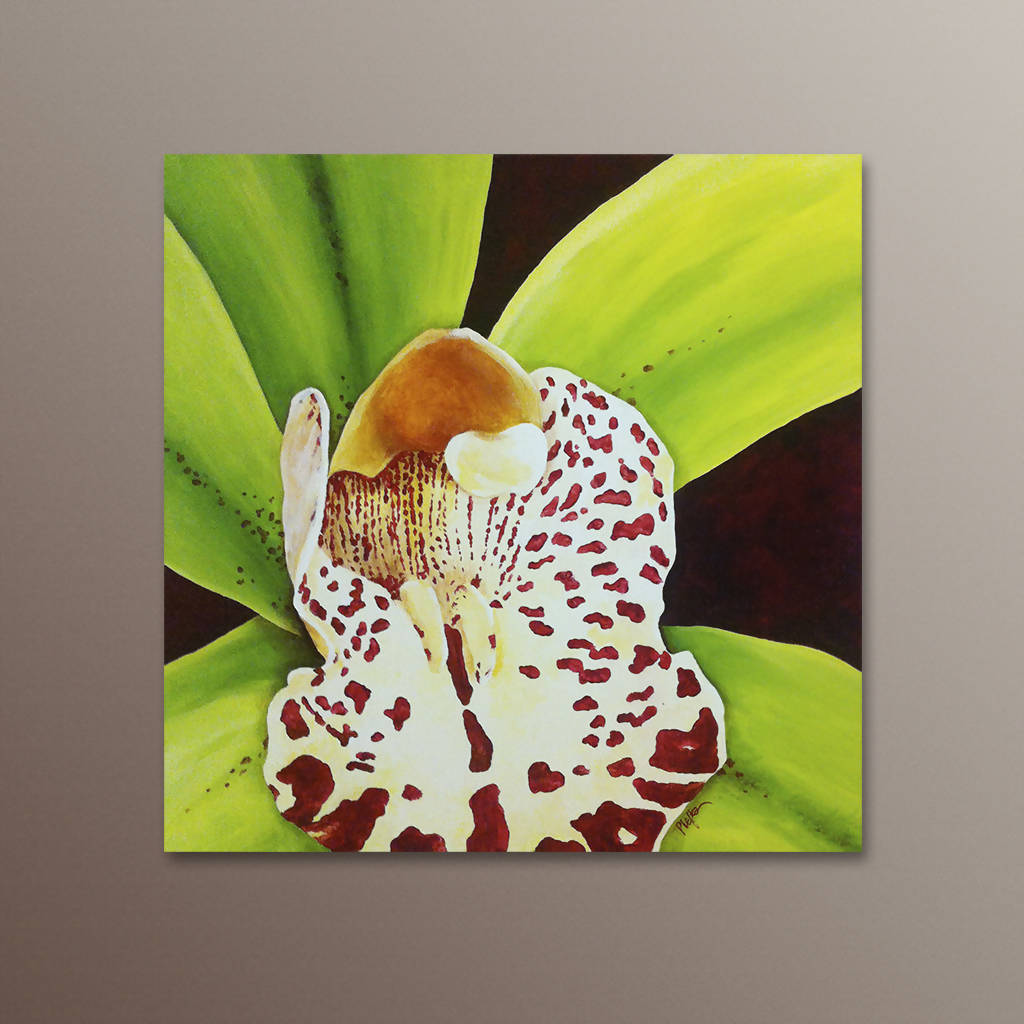 Cymbidium Orchid Acrylic Painting