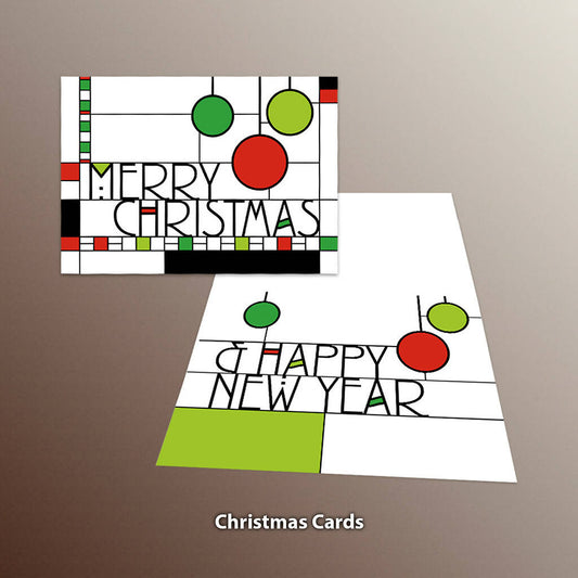 Christmas Cards, Prairie School Design Style