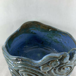 Ceramic Coil Pot in Blue Green