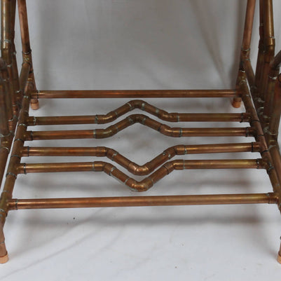 Diamond Deco Cherry & Copper Pipe End Table