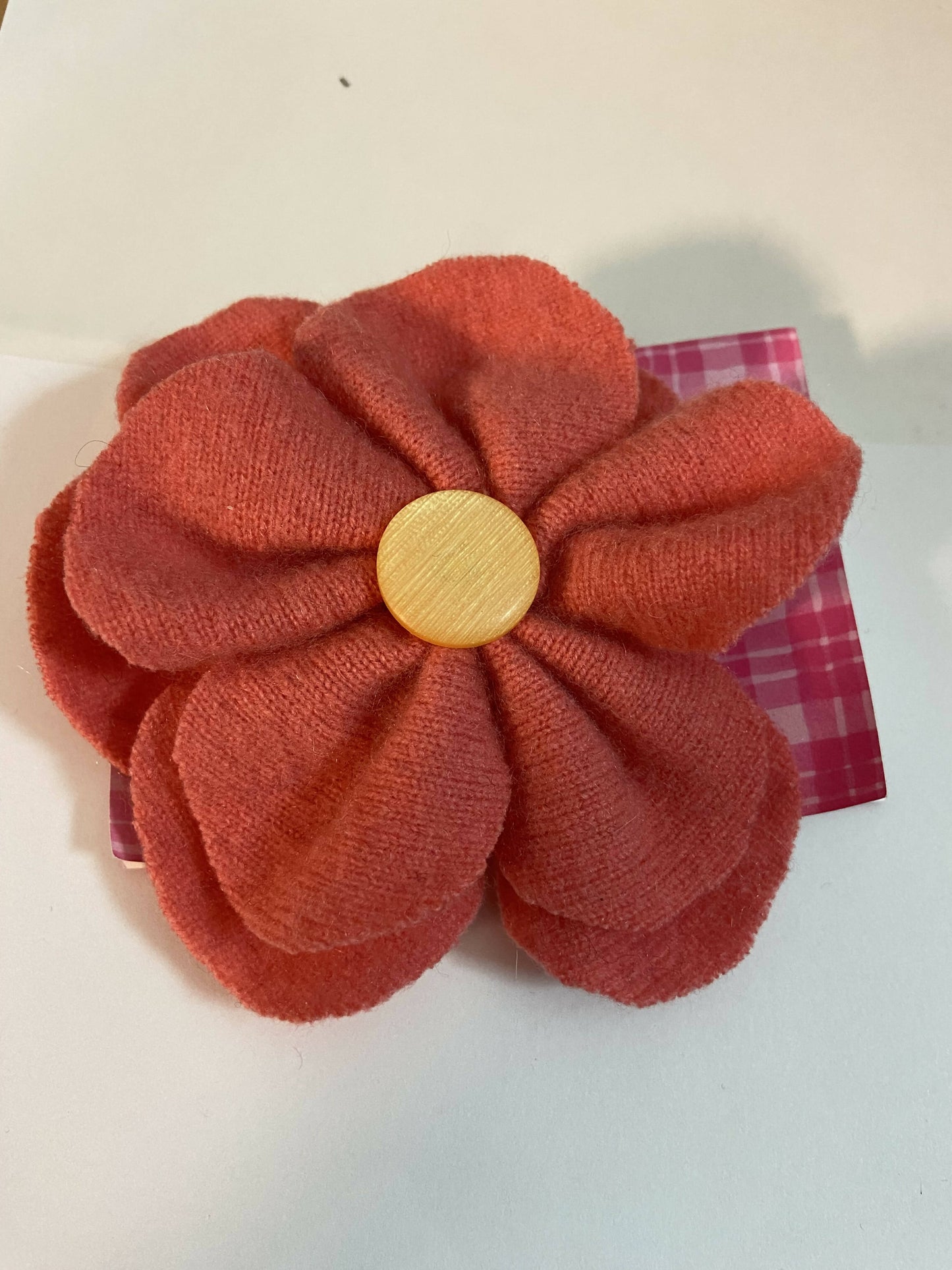 Repurposed Sweater Felted Wool Flower Brooch Pin