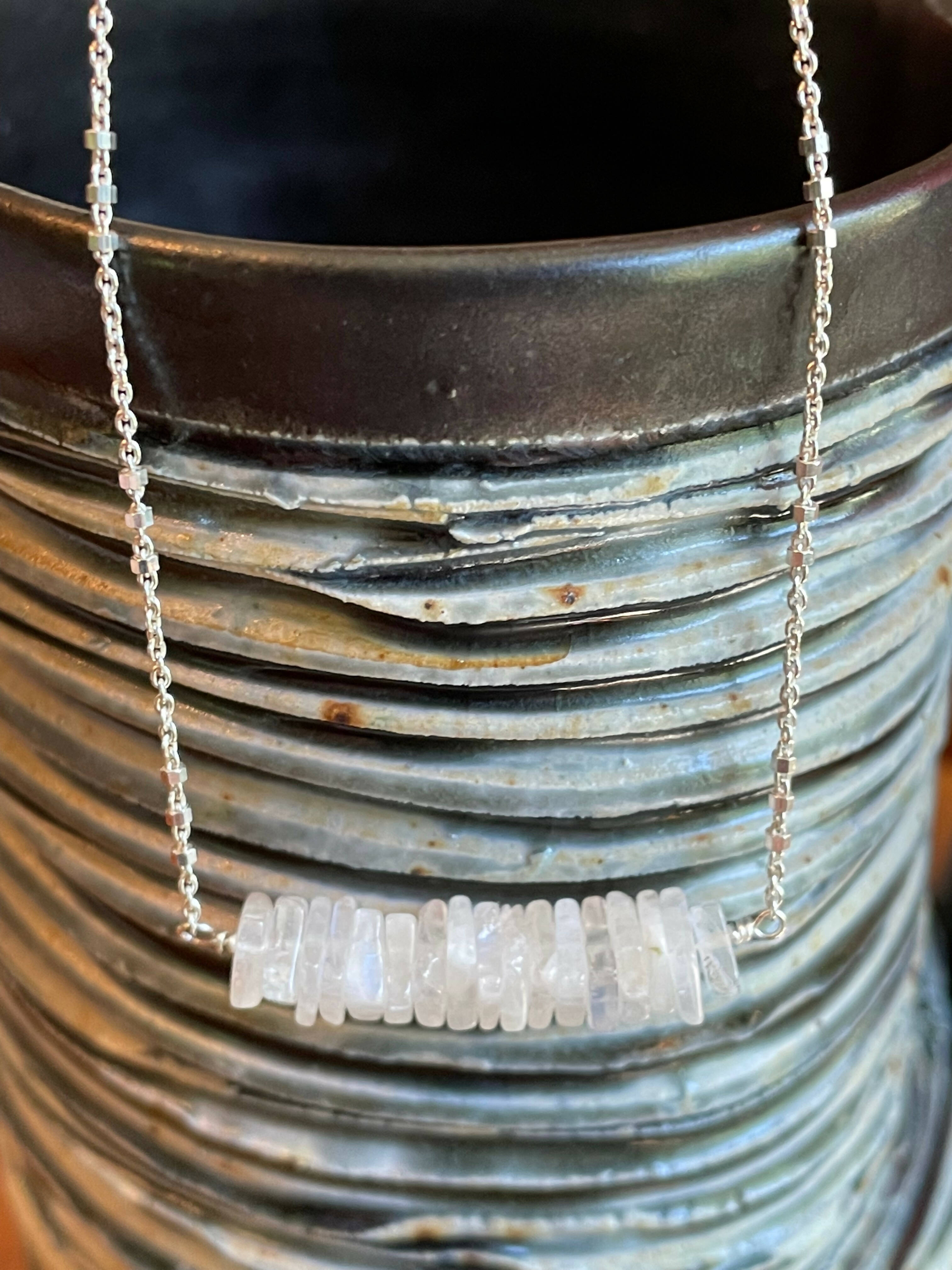Sacred Lines Necklace Silver -SLNKS