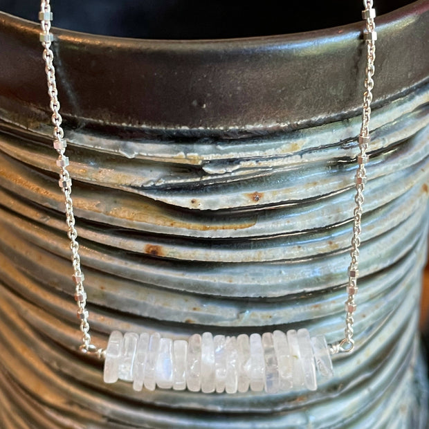 Sacred Lines Necklace Silver -SLNKS