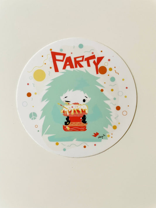 PARTY round sticker