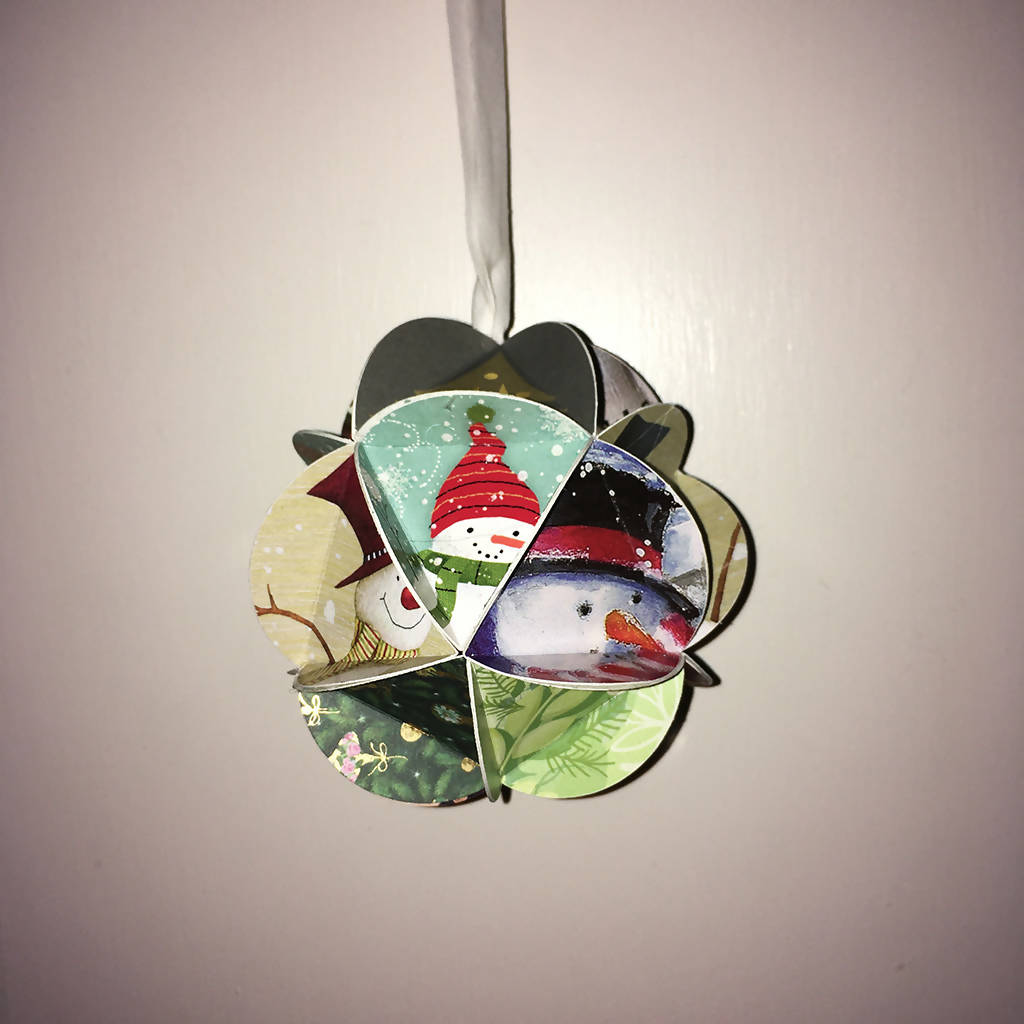 Ornaments • Christmas Cards Repurposed • Paper