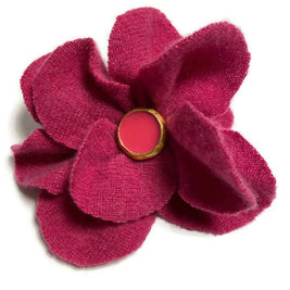 Repurposed Sweater Felted Wool Flower Brooch Pin