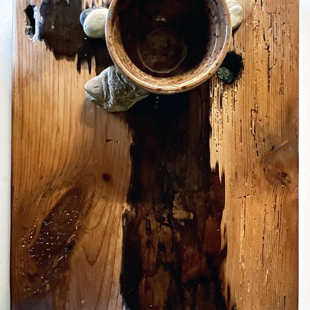 Rustic wood serving tray