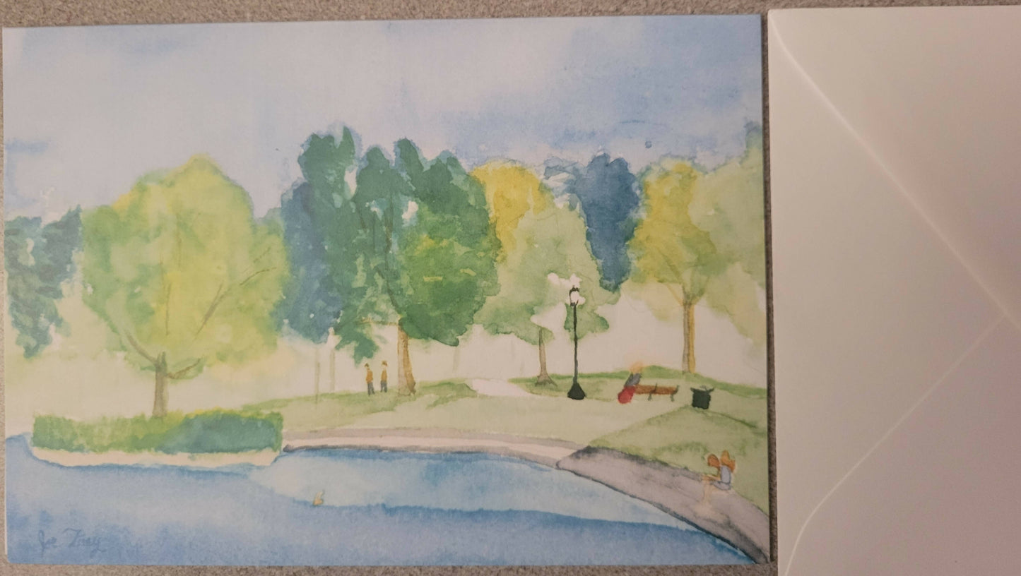 5x7 Dawes Park Watercolor Printed Card