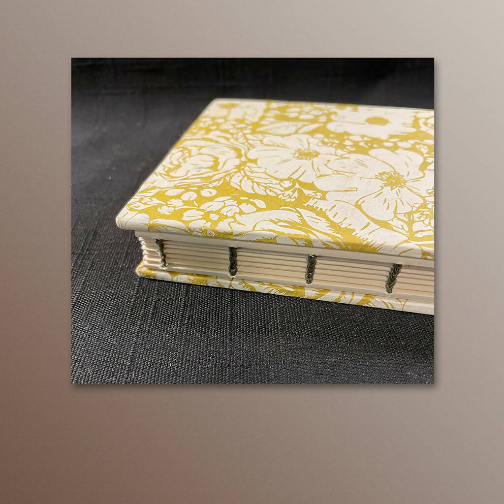 Handmade Book • Floral Cover • Exposed Chainlink Binding