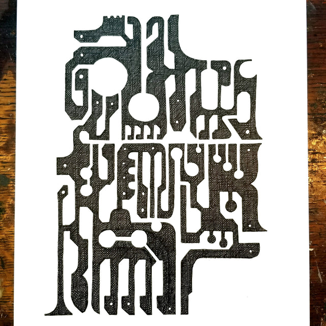 "Warp Key" ink drawing